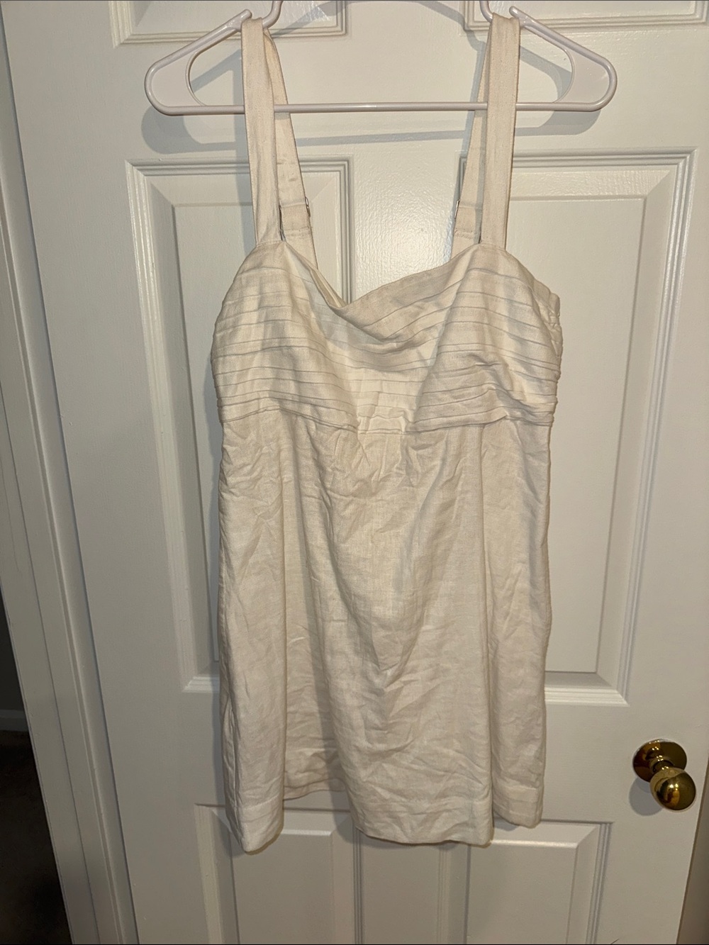 Abercrombie & Fitch Cream White Pleated Bust Mini Dress
